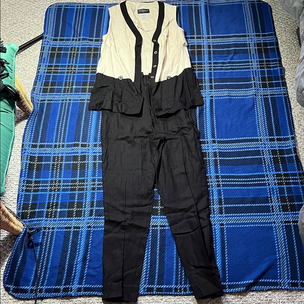 Vintage John Roberts Linen Vest And Pants Set - Size 8